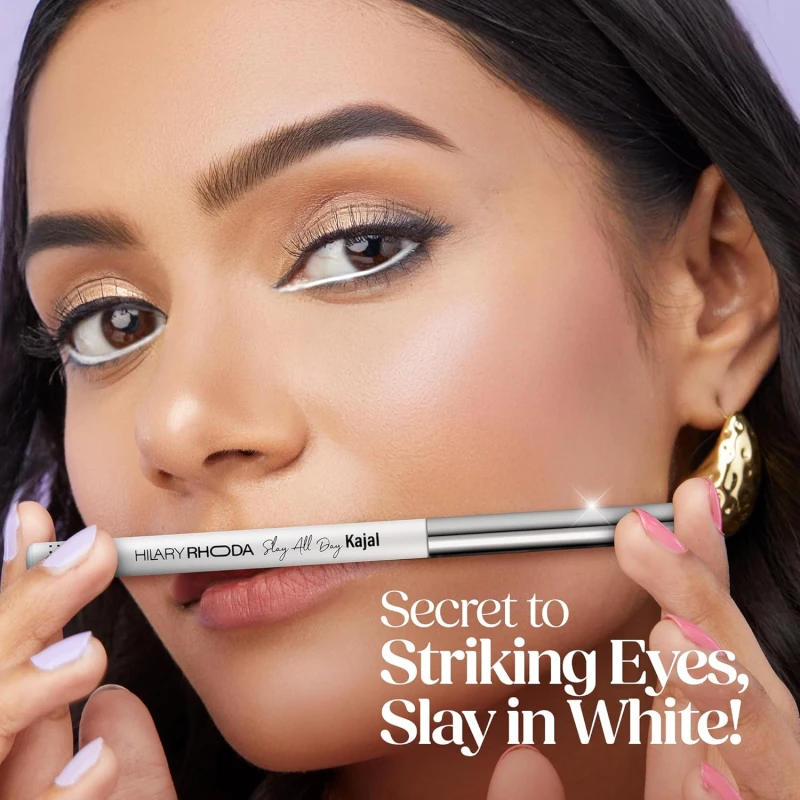 Hilary Rhoda Slay All Day Kajal | Retractable & Long Lasting | Matte Finish | Highly Pigmented | Transfer-Proof & Smudge-Proof Kajal - 0.35g (White) thumbnail 3